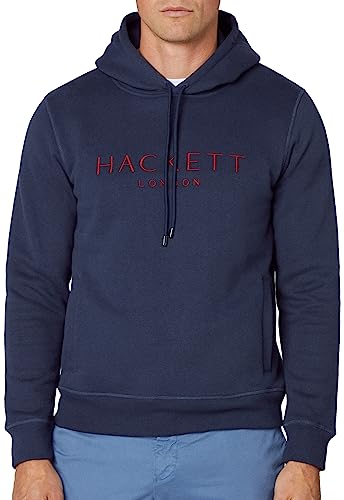 Hackett London Herren Heritage Hoody Kapuzenpullover, Blue (Navy), im Sale